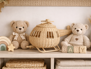 Helicóptero de Juguete de Ratán Natural, Hecho a Mano, Decorativo, para Niños, Adorno Único para Habitación Infantil - Product Image 2