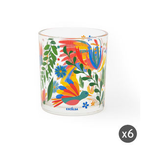 Ensemble de 6 verres Excelsa Mexican Flowers multicolores 7,5x7,5x8,5 cm - Product Image 4
