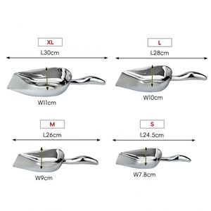 Pala para Cubos de Hielo de Boca Ancha Plana, Acero Inoxidable, Mango con Soldadura sin Costuras, Cuchara para Comida, Palomitas y Dulces, para Bar, Restaurante y Cocina - Product Image 1