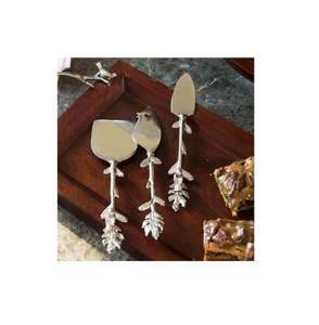 Juego de cuchillos para queso y postres de latón de primera calidad con hojas de acero para servir con estilo en tablas de charcutería, juego de cubiertos modernos para queso. - Product Image 2