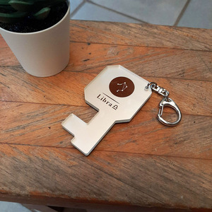 Customized Acrylic Phone Stand Holder Key Chain Libra Zodiac Charging Phone Grip Stand - Product Image 3