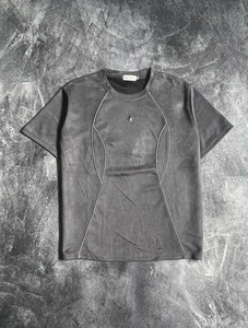 Camiseta Vintage Personalizada con Ribete Reflectante 3M, Camiseta de Manga Corta para Hombre de Algodón Grueso de Alta Calidad, Estilo Urbano - Product Image 1