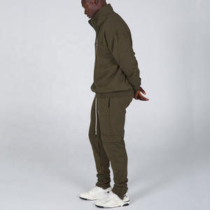 Ensemble de survêtement personnalisé pour homme avec sweat-shirt à demi-zip et pantalon cargo, deux pièces, vêtements de sport décontractés, vente en gros - Product Image 4