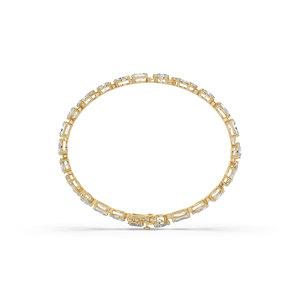 12.00 Carat Lab Grown Diamond 14K/10K <b>Gold</b> Plated Brilliant Cut IGI Certified Women's Engagement Wedding Special Bracelet - Product Image 5