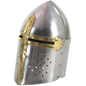 Casco Medieval de Alta Calidad Hecho a Mano, Casco de Acero Suave de Tamaño Completo para Caballero Cruzado, para Cosplay y Reenactment - Product Image 1
