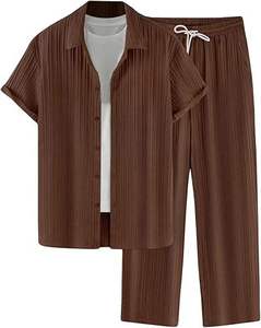 Conjunto de Dos Piezas Personalizado de Felpa Térmica Transpirable para Hombre, Sudadera con Capucha de Manga Corta y Pantalones Cortos Coordinados, Estilo Casual de Invierno - Product Image 2