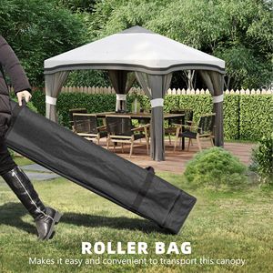 Gazebo Pop-up Grigio 10x10 con Rete, Pieghevole e Regolabile in Altezza, Include Borsa per il Trasporto e 4 Sacchi di Sabbia - Product Image 4