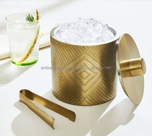 High Quality Metal Ice Bucket With Polished Surface And Lid Ideal For Home <b>Kitchen</b> Bar And Party <b>Accessories</b> - Product Image 3