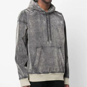 Prix d'usine – Sweat à capuche zippé pour homme, coupe ample, effet délavé, idéal pour les marques streetwear américaines - Product Image 3
