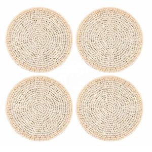 High Quality Flower Design <b>Glass</b> Beaded Coaster <b>Glass</b> Beaded Coasters for Drinks Coasters for Dinning & Coffee <b>Table</b> Decoration - Product Image 6