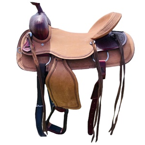 Western Wade Premium 10 '-18' Ranch Work Tree Roping Horse Saddle Cuero de vaca genuino Trail ecuestre Colores personalizables - Product Image 1