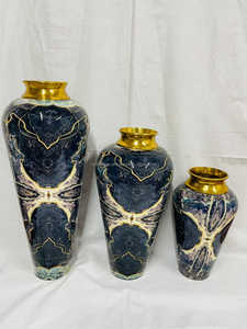 แจกันดอกไม้แห้งทำมือ ของตกแต่งบ้าน หลากสี แจกันตกแต่งศิลปะที่ดีที่สุด แจกันตกแต่งภายในสไตล์โมเดิร์น สีขาว (แพ็ค 3 ชิ้น) - Product Image 6