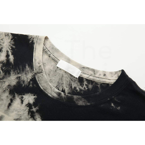 Camiseta Tie Dye para Hombre, Manga Corta, Cuello Redondo, Corte Regular Informal, Tejido Largo con Patrón, Negro y Blanco - Product Image 6