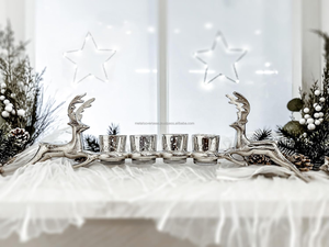 ที่ใส่เทียนรูปกวางเรนเดียร์โลหะ สำหรับตกแต่งบ้านในวันคริสต์มาส ตกแต่งโต๊ะ และตกแต่งในเทศกาลต่างๆ - Product Image 3