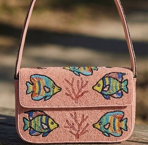 Bolso de Hombro para Mujer con Diseño de Ondas de Tiburón y Cuentas, Estilo Étnico Bohemio, Bolso de Fiesta, Clutch Artesanal, Bandolera Casual de Moda - Product Image 3