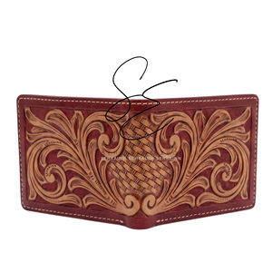 Cartera Bifold de Cuero Genuino para Hombre, Estilo Western Hecha a Mano, Tarjetero Delgado, Cartera Vaquera Vintage, Moda para Él - Product Image 4