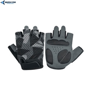 Gants de cyclisme VTT d'été personnalisables avec logo, respirants, antichoc, avec coussinets en gel, demi-doigts, légers, en PU, unisexes - Product Image 2