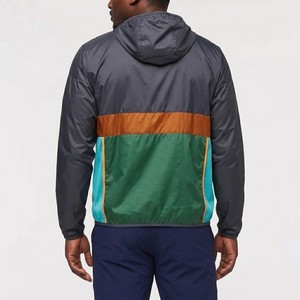 <b>Men</b> Grey Green Color Block <b>Packable</b> Windbreaker <b>Jacket</b> Half Zip Hooded Lightweight Windproof Outdoor Hiking Pullover - Product Image 6