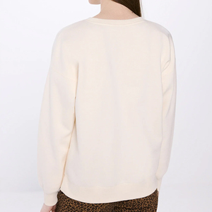 เสื้อสเวตเชิ้ตผู้หญิงทรงหลวม แขนยาว คอวี ผ้าฝ้าย/ใยไผ่ถัก ปักลาย สไตล์ลำลอง สำหรับฤดูใบไม้ร่วง - Product Image 2