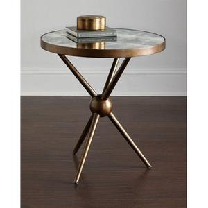 Table d'appoint ronde en métal au design haut de gamme, table basse de style antique, table d'appoint en aluminium sur mesure, laiton - Product Image 5