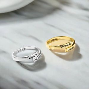 Anello Moda in Argento Sterling con 2 Nomi, Realizzato a Mano - Product Image 3