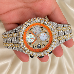 Reloj Cronógrafo Iced de Raj Gems para Hombre, Acero Inoxidable, Cristal de Zafiro, Analógico, 41 mm, Reloj de Lujo de Moda, Cuarzo, Botón de Fecha Oculta - Product Image 2