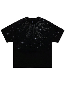 T-shirt Homme Premium 100% Coton Style Urbain Manches Courtes avec Strass, Design Scintillant Personnalisé, Tissu Toile Respirant - Product Image 3