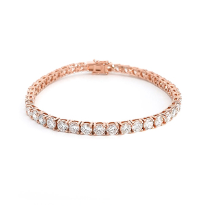 สร้อยข้อมือเพชรทรงกลมเพาะเลี้ยงในห้องปฏิบัติการ ทอง 14K ประดับเพชรแบบฝังเรียบหรู น้ำหนักกะรัตสูง เหมาะสำหรับงานแต่งงาน เครื่องประดับชั้นดี ดีไซน์สวยงามสำหรับผู้หญิง - Product Image 5