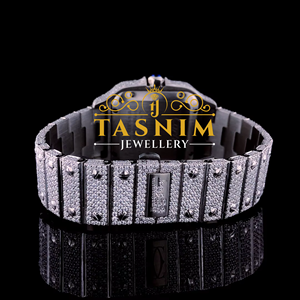 Reloj de Hombre de Cuarzo con Diamantes Moissanite VVS, Cuadrado, Deportivo, Elegante y Sencillo, de Acero Inoxidable, Chapado en Oro Blanco, Estilo Hip Hop - Product Image 4