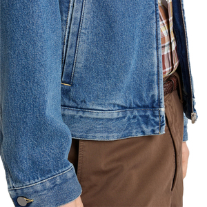 Chaqueta Bluson de Mezclilla Lavada Premium para Hombre, Chaqueta de Algodón con Cierre, Ropa de Calle, Fabricante de Ropa con Etiqueta Privada Personalizada OEM - Product Image 5