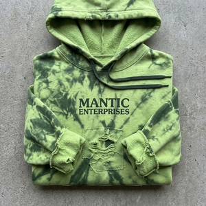 Sweat à capuche polaire pour homme en polyester/coton délavé à l'acide, avec logo personnalisé, design uni, respirant, épaules tombantes, grandes tailles, automne - Product Image 5