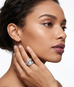 Anillo de Diamantes Cultivados en Laboratorio con Corte Brillante Esmeralda y Redondo de Lujo para Mujer, Certificado IGI, Oro Amarillo, Oro Blanco, Oro Rosa, para Boda - Product Image 4
