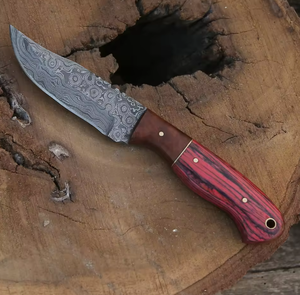 Couteau de survie et de chasse multi-usage en acier Damas à lame fixe, qualité supérieure, vente en gros, personnalisable OEM/ODM - Product Image 3