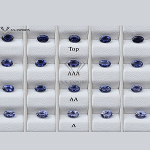 Nuevo Stock 4x6mm Iolita azul Natural Oval facetado corte calibrado piedra preciosa suelta AAA grado Iolita joyería hecha a mano certificado GIA - Product Image 1