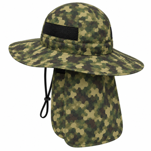 Factory Price Fishing Hat Wide Brim Sun Protection Boonie Hat Wholesale Neck Flap Safari <b>Cap</b> <b>Camo</b> Pattern Custom Outdoor <b>Cap</b> - Product Image 5