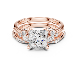 <b>Couple</b> Band For Wedding <b>Rings</b> 14K Gold VS1 E Color 2 CT Princess Cut IGI Lab Grown Diamond Engagement Gift <b>Rings</b> - Product Image 5