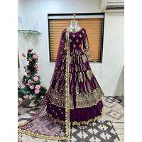 Shree Hari Fashion-SR Designer Schwarze Hochzeitskleider Elegantes Partykleid mit Unterteil und Dupatta Größe M