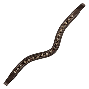 Belle bride d'équitation en cuir souple et rembourrée, avec cristaux, de taille personnalisée, conçue sur mesure, fabriquée à la main, par Horsekraft. - Product Image 4