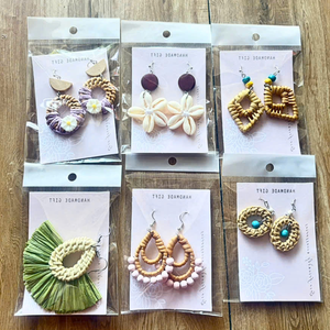 Vietnam Bamboo <b>Earrings</b> Handmade Natural Rattan Eco Friendly Jewelry Bohemian Lightweight Fashion Accessories - Product Image 1