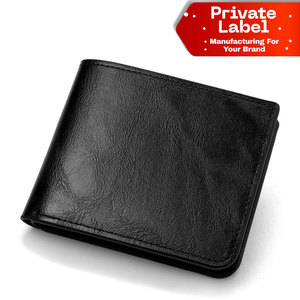 Carteras de cuero de vaca con acabado de cera, de gran capacidad para mujer, monedero tipo clutch de cuero genuino con RFID y tarjetero de aluminio emergente - Product Image 1