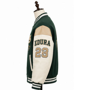 Blouson universitaire Legends pour homme, vert, avec broderie sur la manche, style Campus 23, style preppy, vêtement d'hiver, 100% laine respirante, fermeture avant - Product Image 4