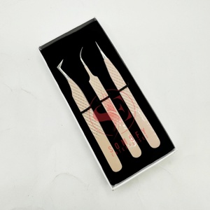 Pinzas de pestañas de volumen de acero inoxidable de alta calidad Herramienta de aislamiento de injerto para extensión de pestañas - Product Image 4