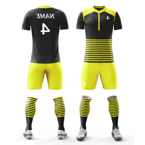 Tenue d'équipe de football pour hommes, maillot de football uni, ensembles de maillots de sport en polyester 100% à séchage rapide, couleur unie - Product Image 1