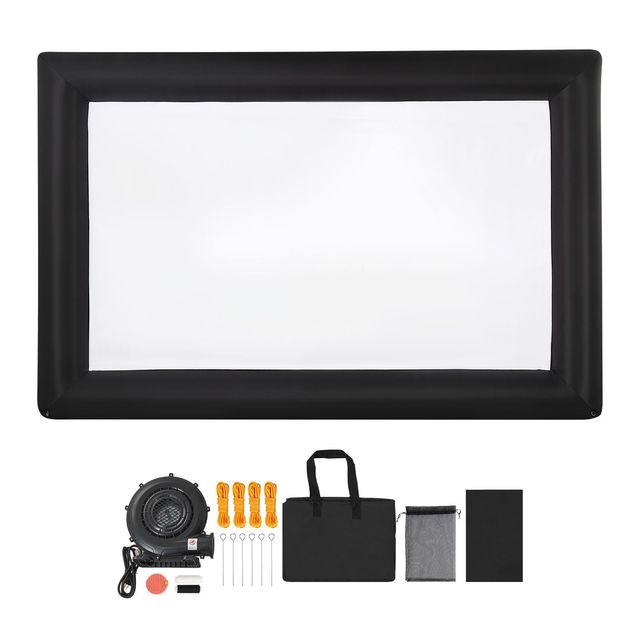 "20FT Inflatable Outdoor Movie Screen with 250W Air Blower & Oxford Fabric Material"