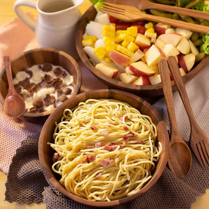 Juego de 3 cuencos de madera con cuchara, diseño decorativo, Ideal para aperitivos, mesa de café, uso, cuenco para llaves o vajilla, suministro de fábrica - Product Image 2