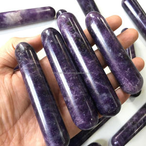 NATURAL HEALING PURPLE LEPIDOLITE THROUGH-CARVED FENG SHUI <b>MASSAGE</b> WAND for WOMEN YONI & BODY - Product Image 5