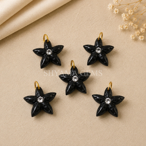 Colgante de Ónix Negro Tallado en Forma de Estrella de Mar de 15mm para Joyería Náutica, Accesorios Inspirados en la Playa, Proveedor Mayorista - Product Image 2