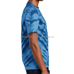 Nouveau style T-shirt tie-dye pour homme en coton et polyester, thermique, couleur unie, robuste, col contrastant, meilleur design en promotion - Product Image 2