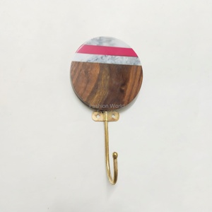 Gancho de Pared Hecho a Mano de Madera y Resina, Gancho de Diseño Escultural, Colgador de Pared Decorativo Moderno para Bolsos, Sombreros y Toallas - Product Image 4