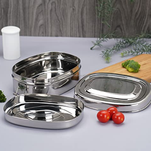 Stainless Steel Luxury Bento <b>Lunch</b> <b>Box</b> 2 Compartments 650ml Leak-Proof <b>Adult</b> Dishwasher Safe Food Grade Material Multifunctional - Product Image 3